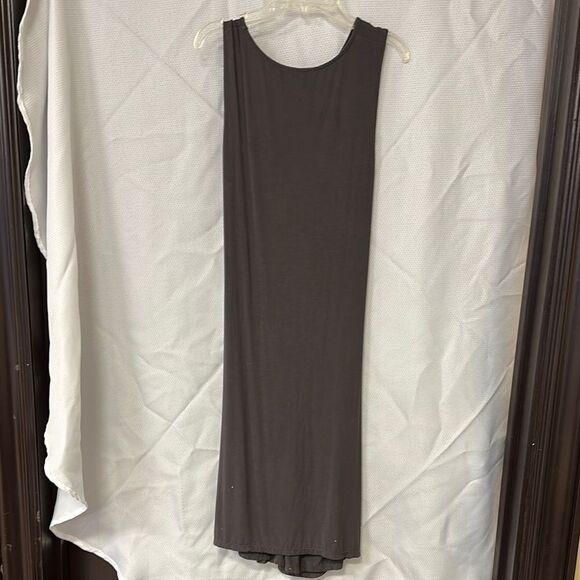 Market & Spruce Gray Asymmetrical Pleated Maxi Dress - Picture 3 of 3